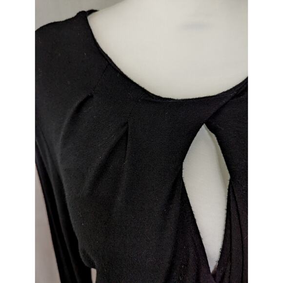 INC International Concepts Women Top L Black Blouse Long Sleeves Shirt - Picture 5 of 10